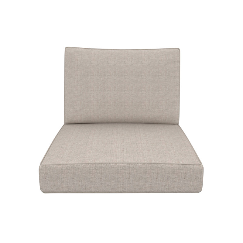 Wayfair Custom Outdoor Deep Seating Cushion With Sunbrella Fabric, Cast Silver Sunbrella®, 25" x 26"