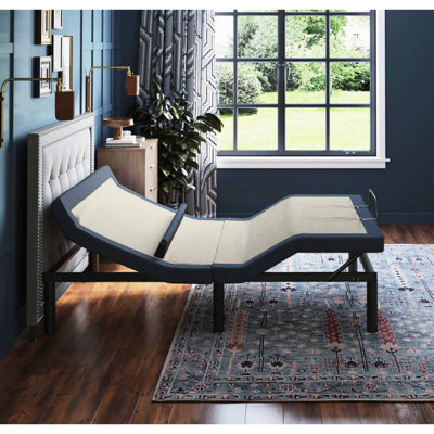 Twin Xl Adjustable Bed With Head & Foot Tilt, Lumbar Adjust, 3 Intensity Massages, Led Under , 1 Preset Positioning , Snore Feature