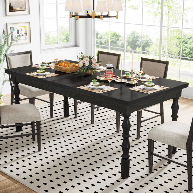 Aleksia Rectangular Dining Table, Black