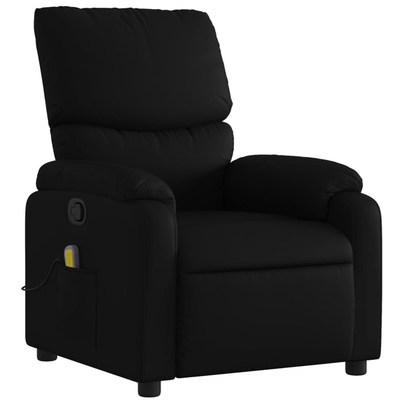 Faux Leather Massage Chair, Manual - Push Back, Black