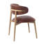 Chaise rembourrée en cuir Olimpio, tabac