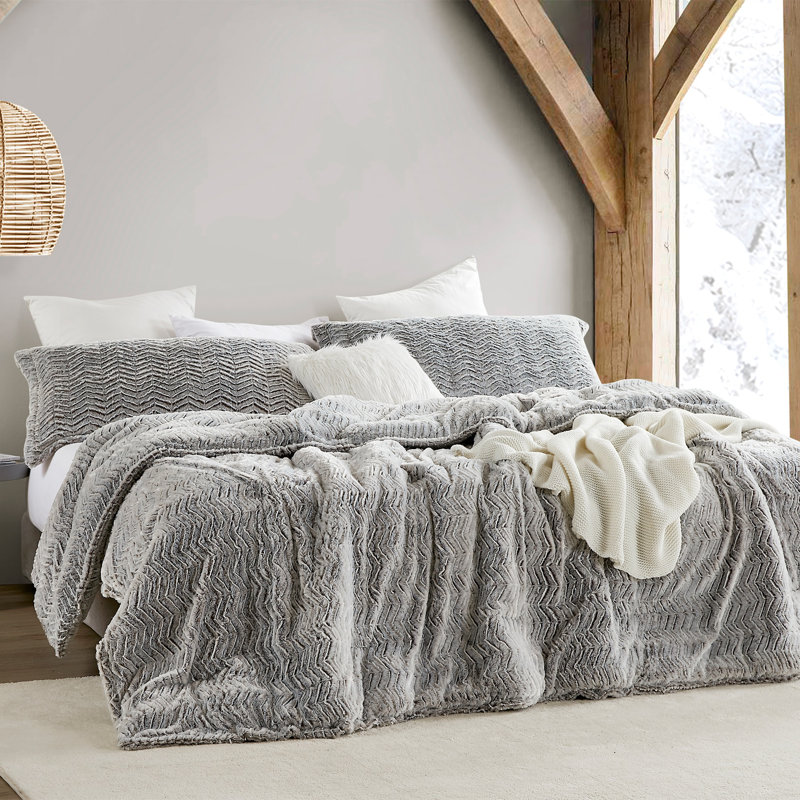 Peak of Cozy Coma Inducer Oversized Comforter Set, Twin XL Comforter + 1 Standard Sham, Frosted Espresso