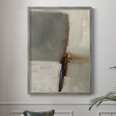 Segmented Neutrality I Framed Print - Solid Wood