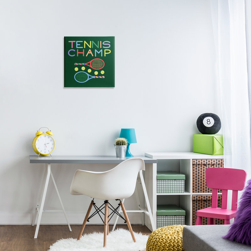 «Tennis Champ Racket & Balls», conception par Sazerelli Designs, H 17 po x l 17 po