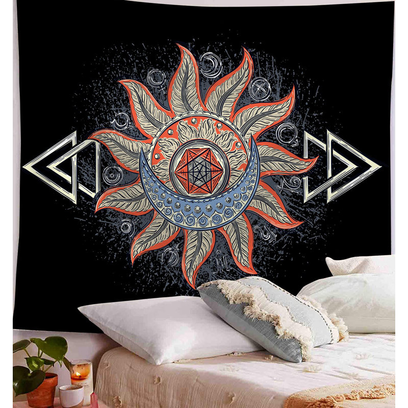 Tapisserie psychédélique en polyester avec accessoires de suspension inclus