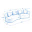 Canapé modulaire courbé de 126 po-1561451395