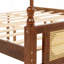Très grand lit en bois de pin avec tête et pied de lit en rotin, avec plateforme de lit rehaussée centrale, noyer-303878801-303878804