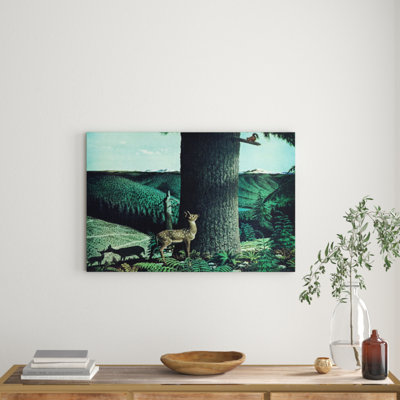 Fawn And Squirrel - Wrapped Canvas Print