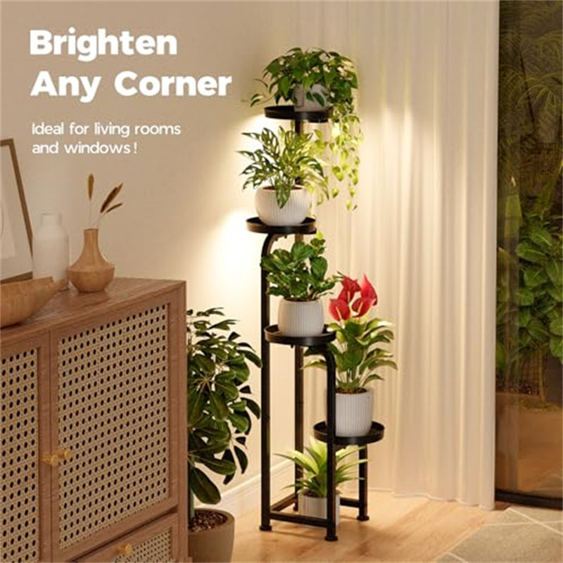 Support de plante d'angle pour pots multiples - Maximisez votre espace intérieur et extérieur - Lumière de croissance