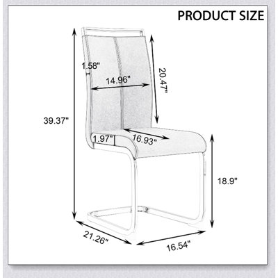 Chaises de salle à manger à dossier haut en similicuir PU, revêtues pour un confort optimal et une élégance moderne.