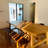 Burlywood Rectangular Solid Wood Dining Table-711654469