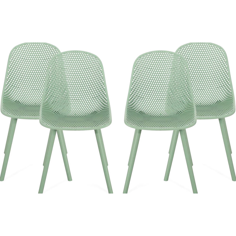 Chaise en polypropylène Posey de 4 avec lignes épurées et cadres stables 22,04 po de largeur 48,83 lb Poids du colis Élégante apparence lisse 18,57 de profondeur
