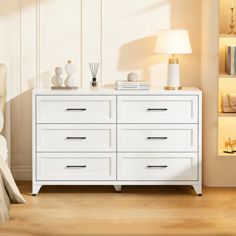 Commode 6 tiroirs Modern, White