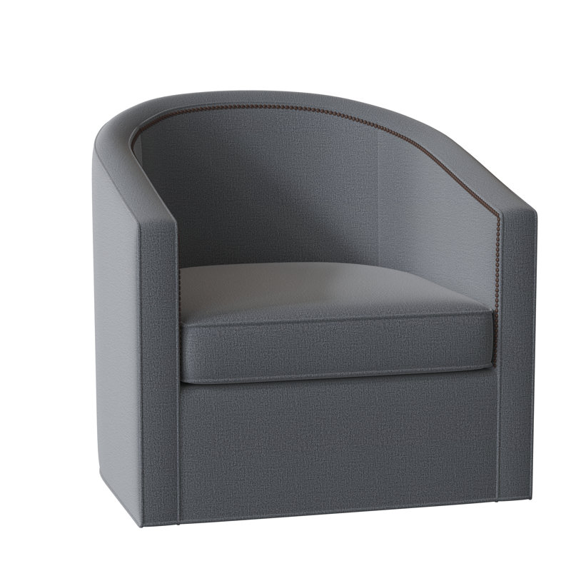 Fauteuil demi-tonneau de 34 po Ambre, Port d'Élise, Laiton délavé petit