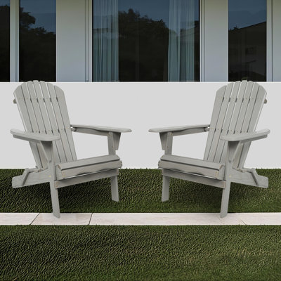 Wood Lounge Patio Chair for Garden Outdoor Wooden Folding Embossed Adirondack Chair Set of 2 Solid Cedar Wood Lounge Patio Chair with Wood Grain