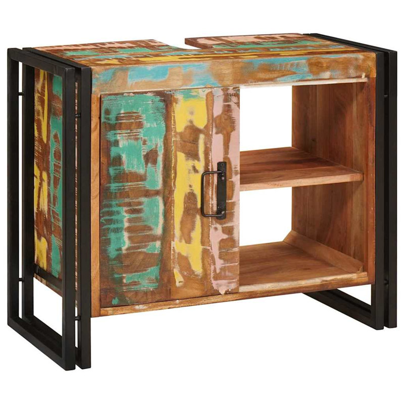  Bathroom Sink Cabinet 71 X 33 X 58 Cm Solid Acacia Wood, Multicolor