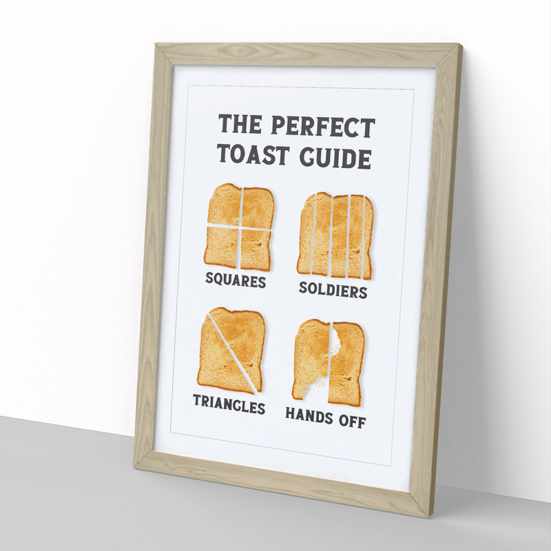 The Perfect Toast Guide - Picture Frame Typography, Oak Framed, 65cm H x 48cm W x 2cm D