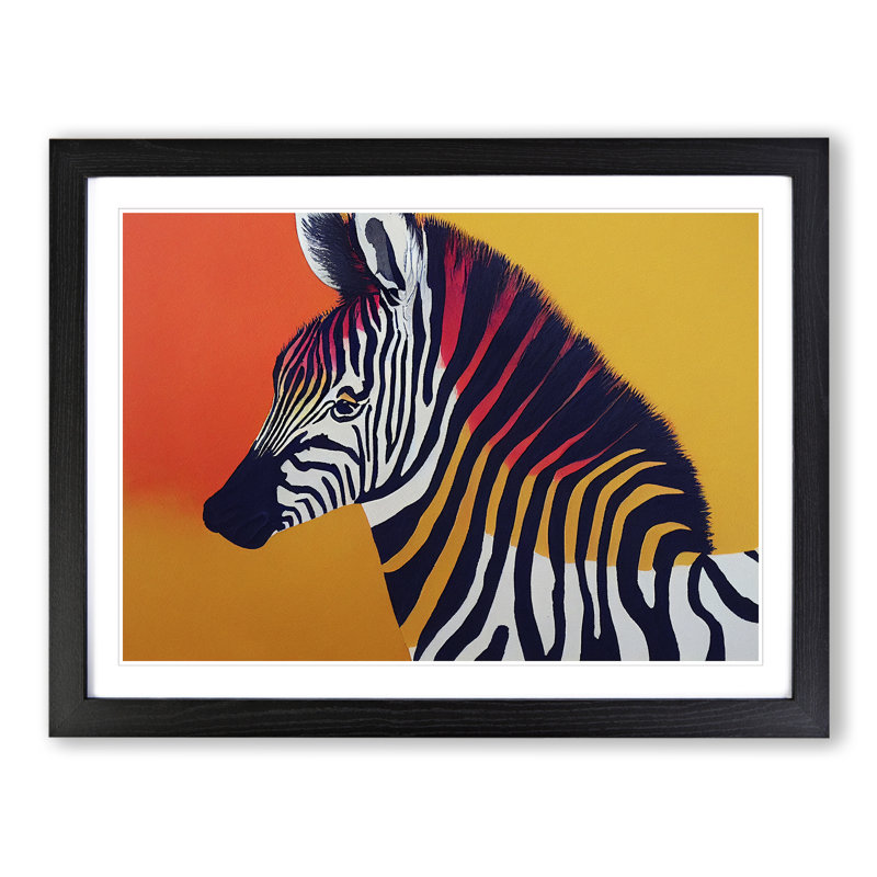 Zebra Vol.3 - Single Picture Frame Painting, Black, 25cm H x 34cm W x 2cm D