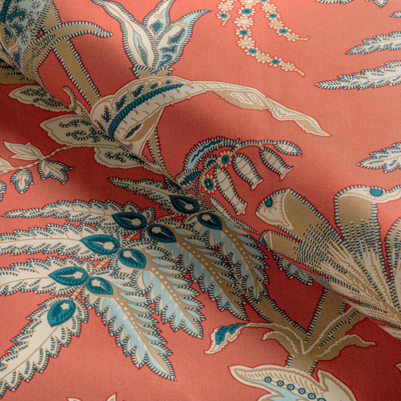 Seychelles 100% Cotton Performance Fabric, Coral