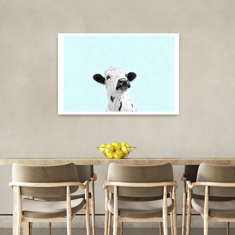 Art contemporain, vache rétro, art mural, H 24 po x l 36 po