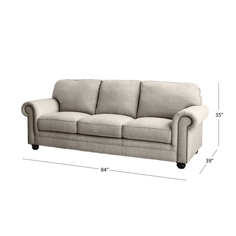 Chisholm Upholstered 84'' Sofa, Grey 