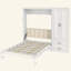 Lit escamotable avec armoire de rangement et tiroirs, tête de lit tapissier Murphy-133671877