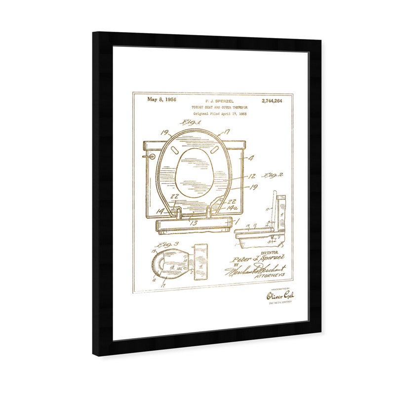 Toilet Seat 1956 Print by Oliver Gal, Bronze
