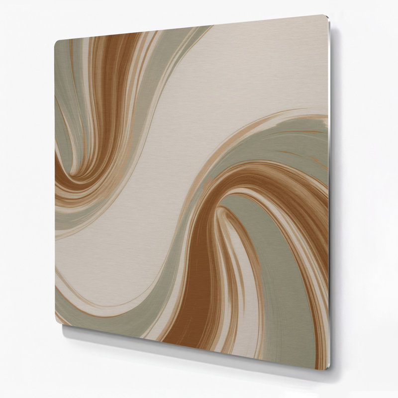 Minimalisme 62, art mural en métal beige, H 16 po x l 16 po