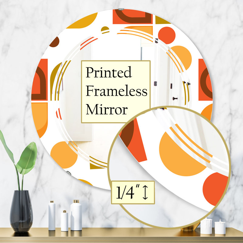Miroir mural abstrait sans cadre abstrait géométrique I Triple C, 31,5 po x 31,5 po