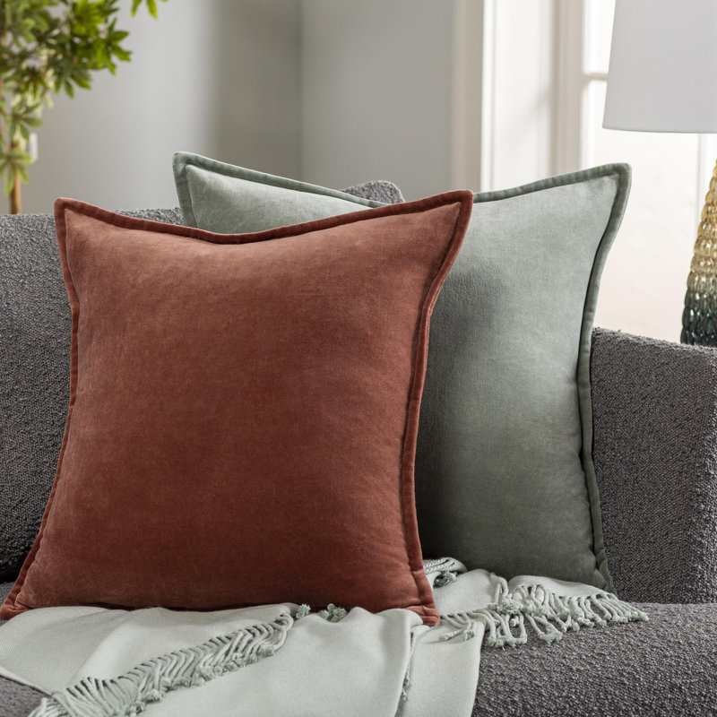 Norwin Cotton Throw Pillow, Pillow Cover Only - No Insert, Rust, 13"H x 19"W