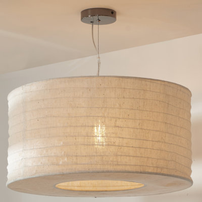 Camborne 25cm H Linen Drum Pendant Shade ( Uno )