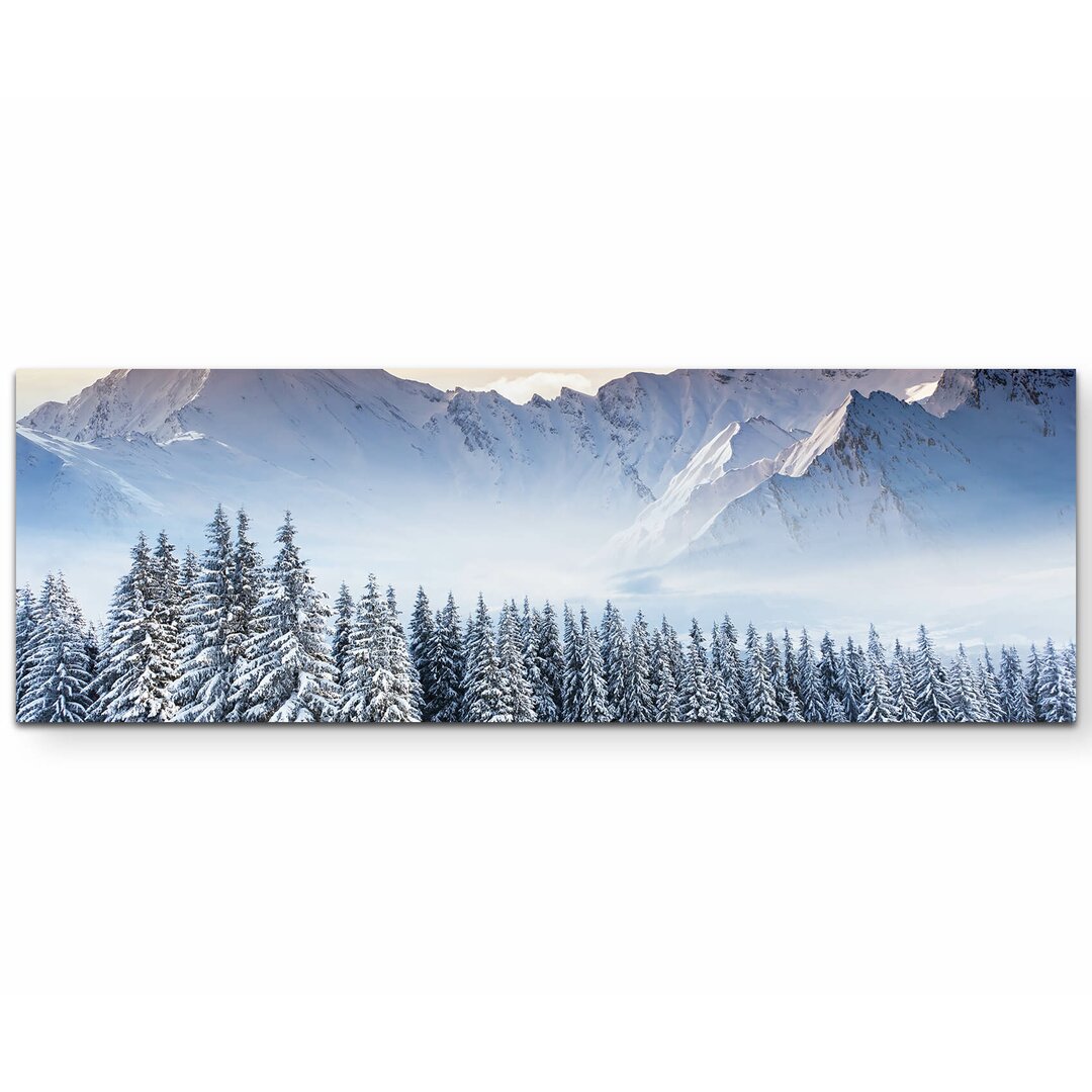 Leinwandbild Bergige Winterlandschaft