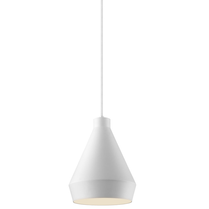 Koma 1-Light LED Single Cone Pendant, Bright Satin Aluminum, GU24/Twist and Lock