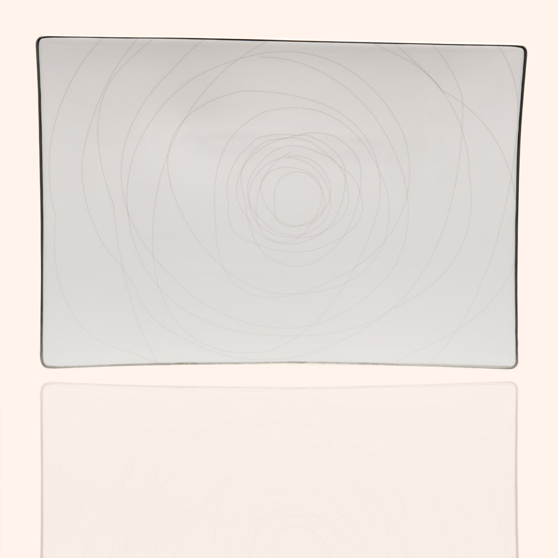 Red Vanilla Orbit Rectangular Bone China Platter