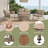Boho 4-Piece Outdoor Seating Set with Oval Acacia Wood Table & Removable Cushions