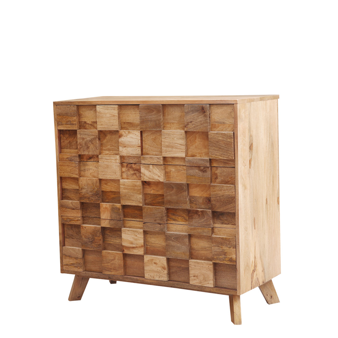 Alexandru Solid Wood 90cm W 4 - Drawer Chest of Drawers