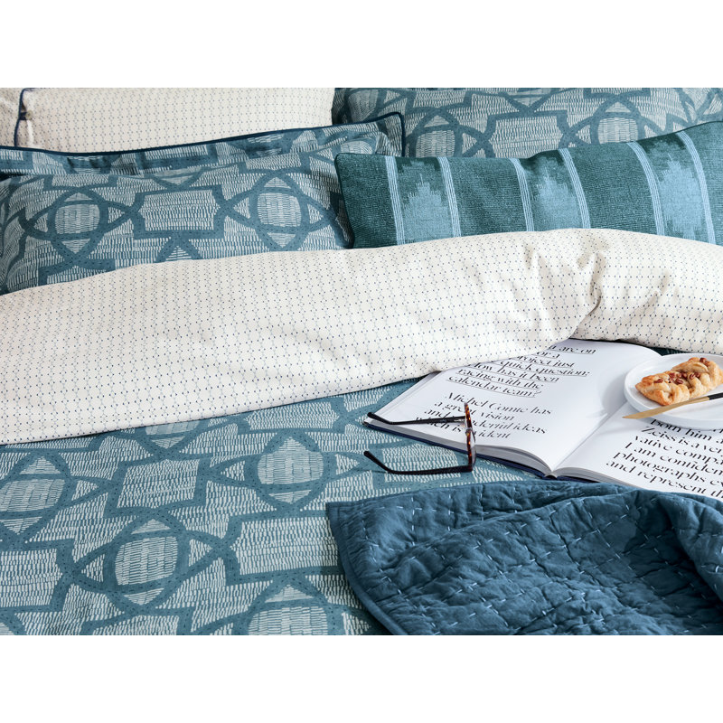 Emaya 200TC Cotton Sateen Duvet Cover Teal, King Duvet Cover