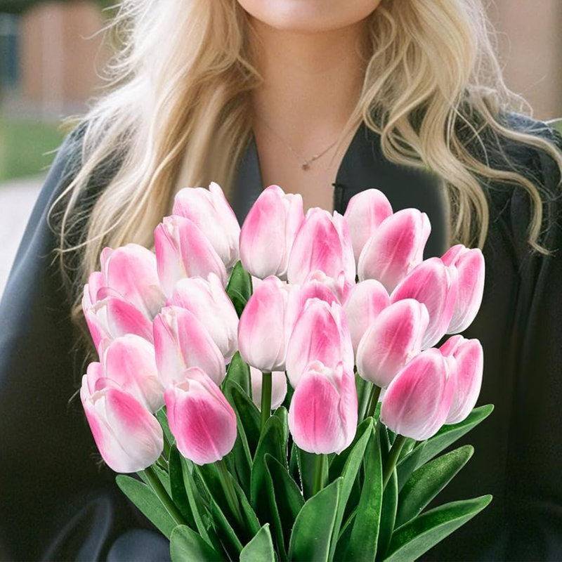 15pcs Wine Fake Plants Home Decor Artificial Flowers Tulip Centerpiece Table Decorations Preserved Flowers Vase Filler For Bedroom, Kitchen, Party, Wedding Ornaments Gift For Women, Men