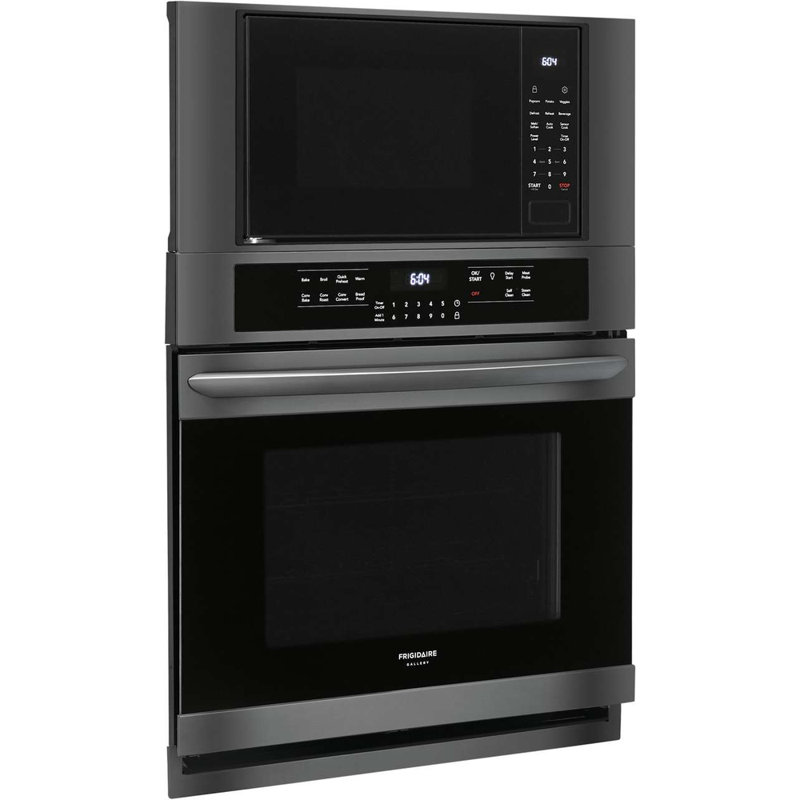 27" 3.8 cu. ft Self Cleaning Convection Electric Oven and Microwave Combination, Black Stainless Steel