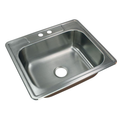 Classic 25'' L Drop-In Single Bowl Stainless Steel Kitchen Sink