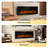 Electric Fireplace Recessed And Wall Mounted, Fireplace Heater With Touch Screen And Remote Control, Adjustable Flame Color, 750w/1500w-3671307-3671306