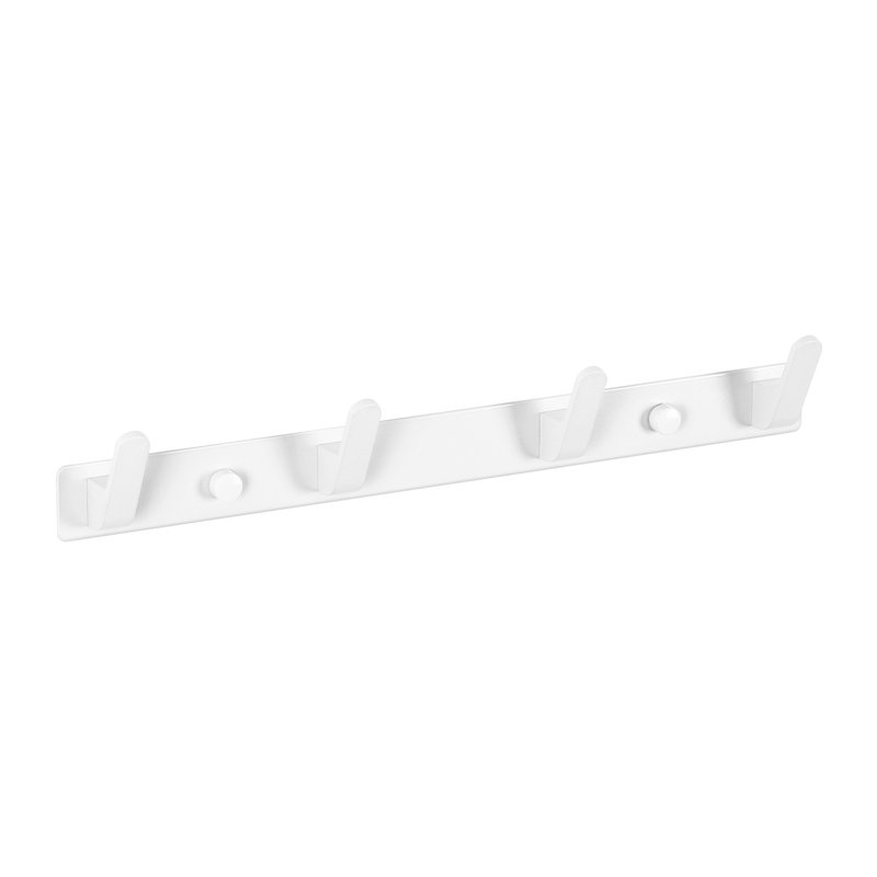 White Horizontal Aluminum 4-Hook Hanger