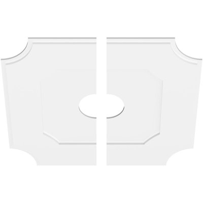 36"OD x 7"ID x 21 1/2"C x 1"P Locke Architectural Grade PVC Contemporary Ceiling Medallion, Two Piece