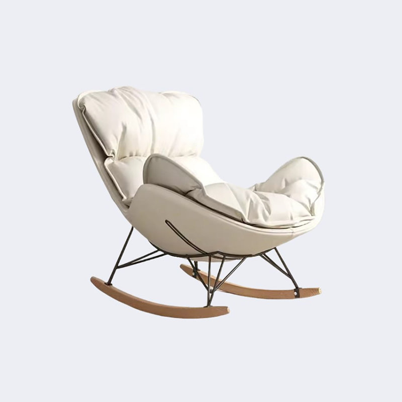 Chaise berçante légère de luxe de haute qualité, Blanc cassé