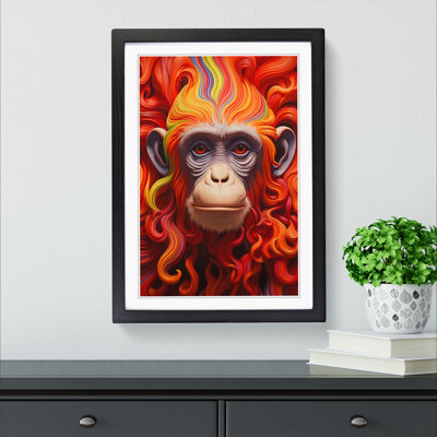 Monkey Op - Single Picture Frame Print on Wood
