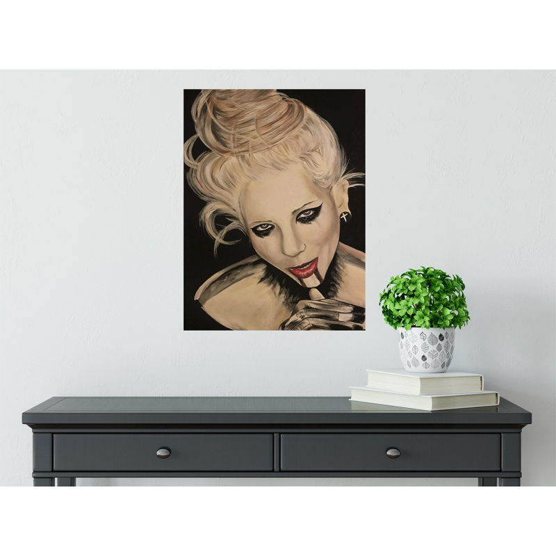 «Bloody Lips» par Ed Capeau - reproduction d'art, H 24 po x l 18 po x P 0,15 po, Toile tendue, Aucun mat
