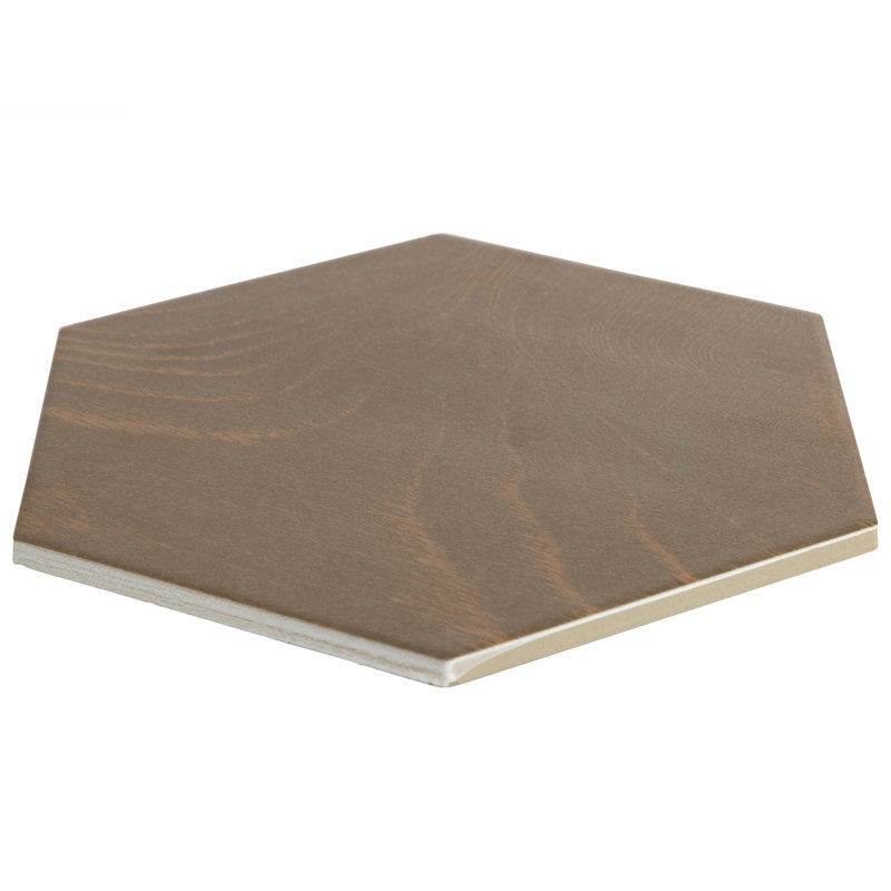 Bricola Gris 10" x 8" Porcelain Wood Look Wall & Floor Tile, White