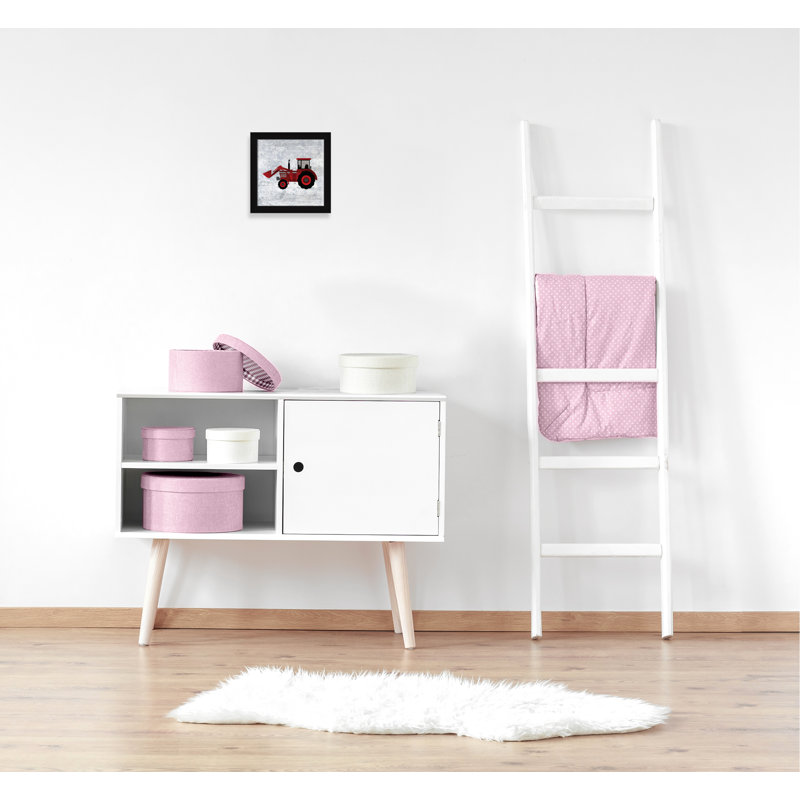 Adhésif décoratif en rouge «Red 3», Encadré plat noir, H 12 po x l 12 po x P 0,6 po