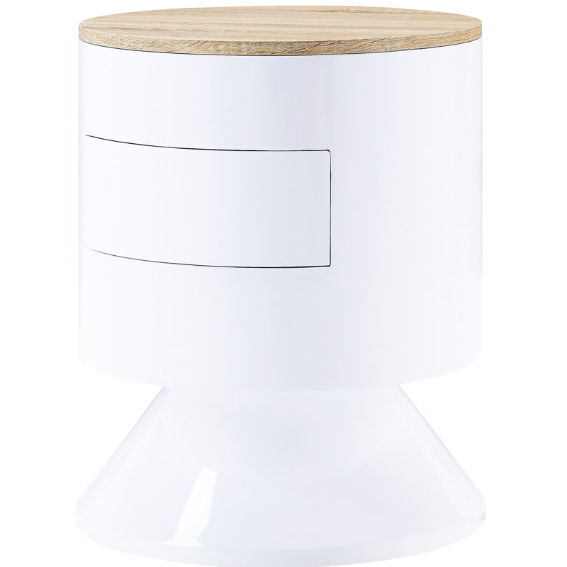 1 table de chevet blanche pour la chambre à coucher - moderne et peu encombrante pour une organisation pratique