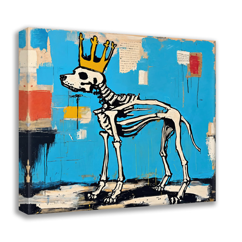 Chien 18-Hommage-Basquiat, estampe numérique sur toile tendue avec châssis, H 24 po x l 24 po